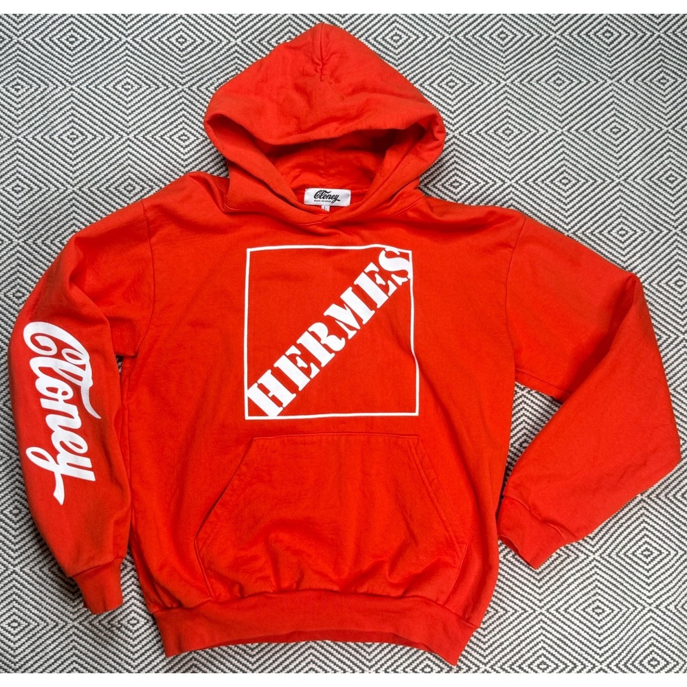 Cloney L'Orange Duke George Hermes Orange Hoodie Sweatshirt Size Large